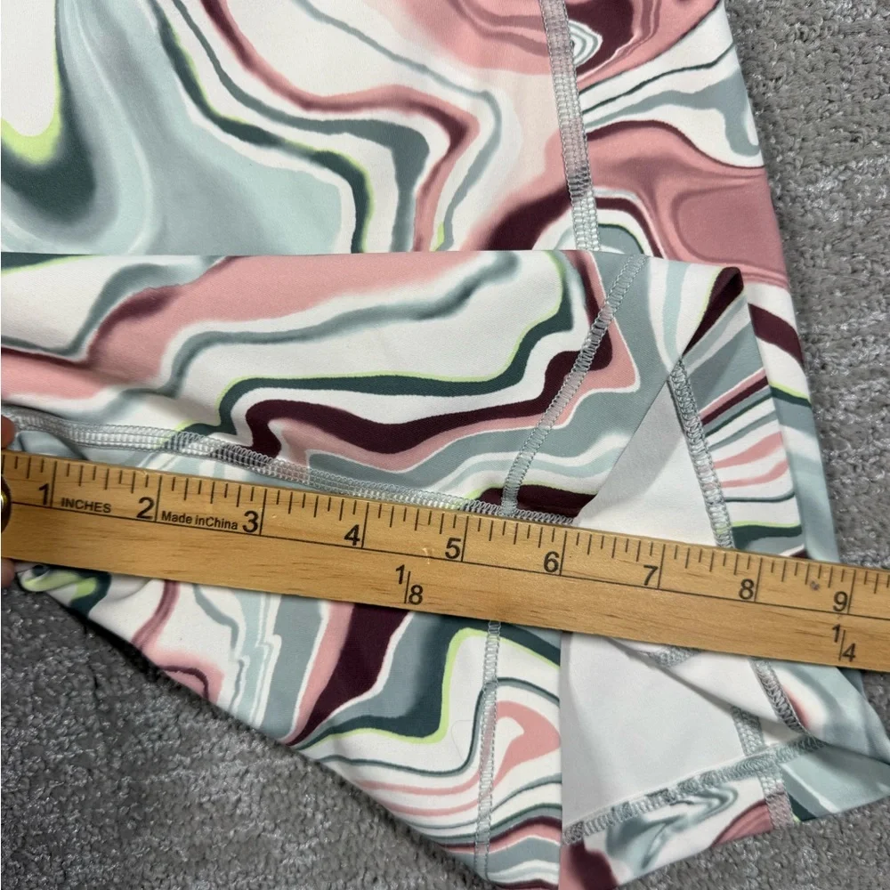 Athleta Multicolor Marble-Print Athletic Shorts - Pink, Green, Gray - Picture 6 of 7